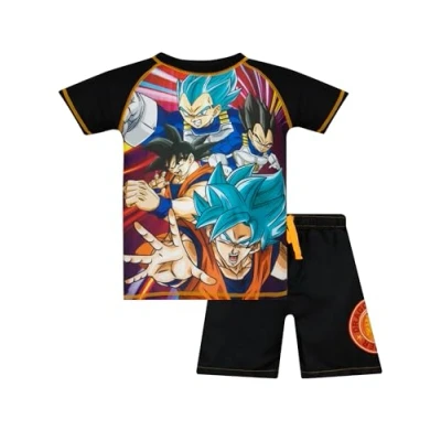Image of Dragon Ball Z Boys Swimming Costume Goku Swimsuit Anime 2 Piece Swim Set Black 11 12 Years