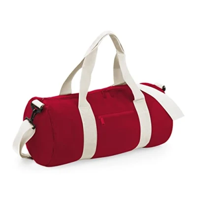 Image of BagBase BG140 Original Barrel Bag Classic Red/Off White
