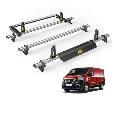 Image of Van Guard Roof Rack for Nissan NV300 (2016+) 3 Bars + Rear Ladder Roller [Only Suitable Standard Models with Twin Doors] Ulti Bar VG315 3/VGR 01