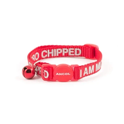 Image of Ancol I Am Microchipped Cat Collar with Safety Buckle, Red