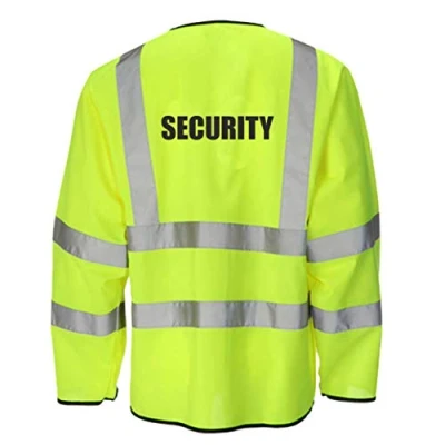 Image of Security Long Sleeve Yellow Hi Vis Vest Reflective, Work Wear Security, High Visibility, By Brook Vis, XXXLarge