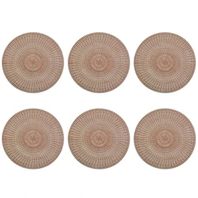 Image of Zeller &#039;Cut Out&#039; Set Of 6 Pvc Place Mat, Round, Copper