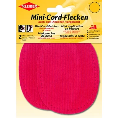 Image of Kleiber Small Iron On or Sew Oval Cord Arm/Knee Patches Red
