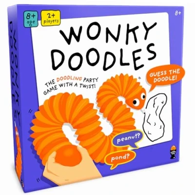 Image of Lucky Egg Wonky Doodles Hilarious Drawing Games for Family Game Night &amp; Parties Board Adults with Doodler, 150 Word Cards Whiteboard Fun Groups Ages 8+