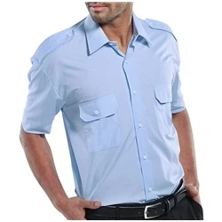 Image of Pilot Shirt Short Sleeve Sky Blue 18