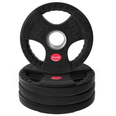 Image of Gallant 5kg weight Plates Set, 2 Inch Olympic Plates, Rubber Coated Cast Iron with Tri Grip for Barbell Weights, (5kg plate x 4 = 20kg) Home Gym Strength Training