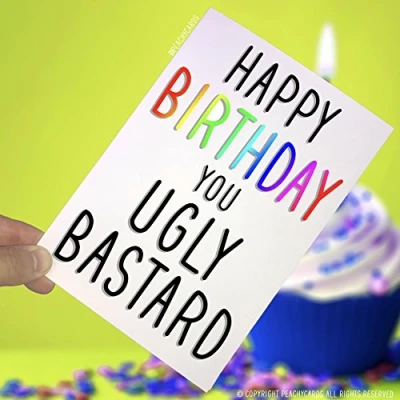 Image of Birthday Cards, Happy You Sausage Gobbler, Funny Card Novelty Cards Greeting Friend Offensive Adult Humour PC17