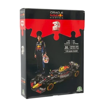 Image of GP Moto Sport Red Bull Racing 3D Puzzle F1 Car 84 Pieces, Highly Detailed with Official 2024 Logos, Easy Assembly, No Tools or Glue Required, Made Cardboard, EPS Foam 34x12x7cm