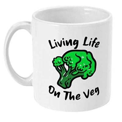 Image of &#039;Living Life on The Veg&#039; Vegan/Vegetarian Gift Vegan Mug Vegetarian Birthday Present Christmas