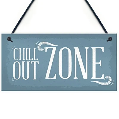 Image of RED OCEAN Chill Out Zone Man Cave Shed SummerHouse Sign Hot Tub Home Wall Door Plaque Gift