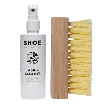 Image of Shoe Clinic Fabric Cleaning Kit and Trainer with Cleaner Brush 125ml Stain Remover Spray for All Types of Boots, Sneakers, Footwear