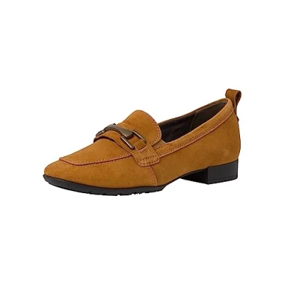 Image of Tamaris Comfort Women&#039;s 8 84205 41 Komfortable Mehrweite Bequemschuh Damenschuh mit Kette Alltagsschuhe Business Loafer, Camel Suede, 2 UK