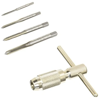 Image of Precision tap Set (m2, m3, m4, m5 taps + T bar Wrench Handle). Made in Japan. ENGINEER tt 03