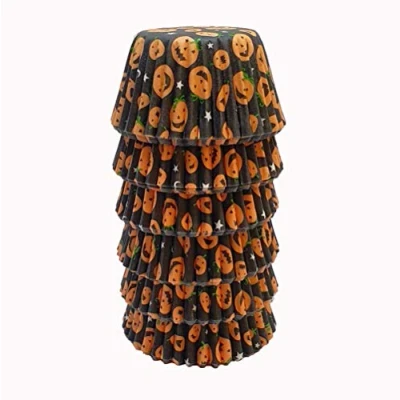 Image of Scrumptious! Halloween Mini Muffin Cases Pumpkin Baking 150 Greaseproof Paper Spooky Cupcake for and Autumn Themed Party Cakes, Bakes Sweets