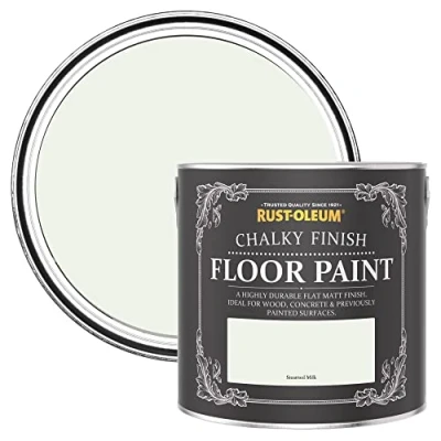 Image of Rust Oleum Off White Scratch Resistant Floor Paint in Matt Finish Steamed Milk 2.5L