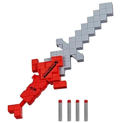 Image of Nerf Minecraft Heartstealer Sword, 4 Elite Foam Darts, Blade, Dart Blaster