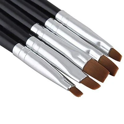 Image of ZHOUBA 5 Pcs/Set Nail Art Acrylic UV Gel Salon Pen Flat Brush Kit Dotting Painting Tool