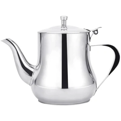 Image of SANQIAHOME OZ 20 Stainless Steel Teapot,20oz(0.57Litres),1 2 Cups,Easy Pour Tea Pot,Mirror Polished Easy to Clean, Silver