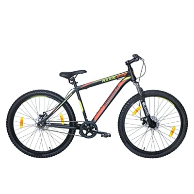 Image of Ammaco Axxis Single Speed Bike Men Mountain MTB Jump 27.5&quot; Wheel 17&quot; Frame 650B Front Suspension Disc Brakes Black Red