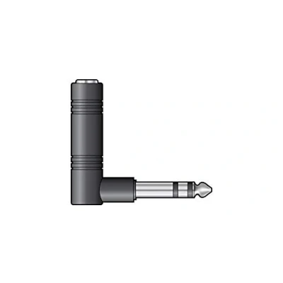 Image of Adaptor Right Angle 6.35mm Stereo Jack Plug to Socket