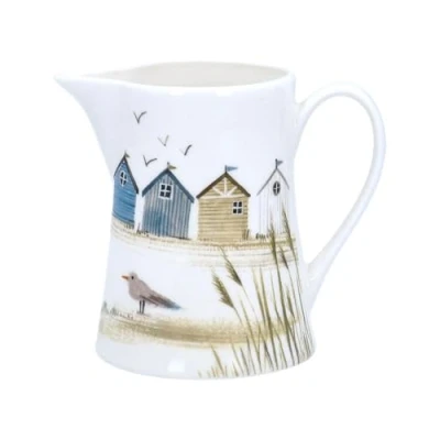 Image of Gisela Graham Nautical Beach Huts Bone China Jug, Small