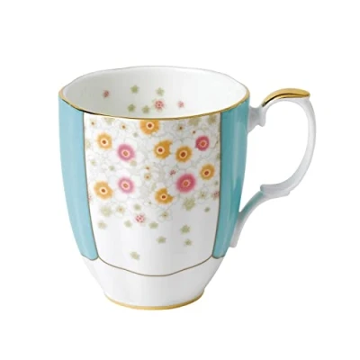 Image of Royal Albert 100 Years 40017554 1930 Mug, 0.4Ltr/14.1 Floz, Bone China, Mint Deco, 0.4ltr