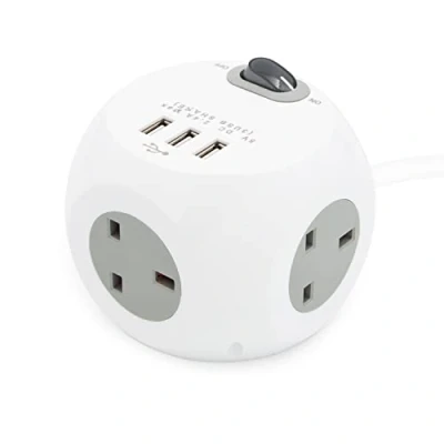 Image of Benross 3 Way 1.4m Cube Socket With USB Ports