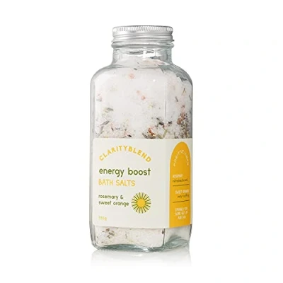Image of Clarity Blend Aromatherapy Bath Salts for Energy Boost Natural Epsom &amp; Himalayan Pink Infused with 100% Pure Essential Oils of Rosemary and Sweet Orange
