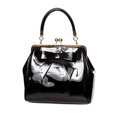 Image of Banned Dancing Days American Vintage Rockabilly Retro 50s Top Handle Bag Handbag Black (One Size)