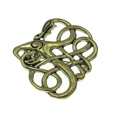 Image of Patch Nation Norse Dragon Viking Badge Metal Cosplay Brooch Pin (Gold)