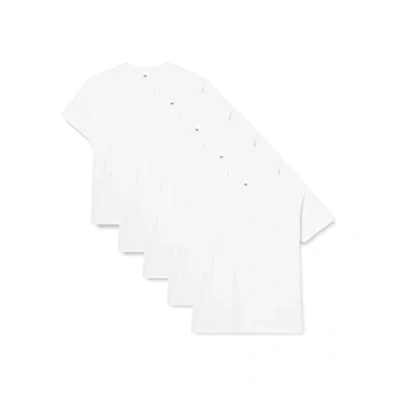Image of Fruit of the Loom Men&#039;s Super Premium Short Sleeve T Shirt, White, S UK