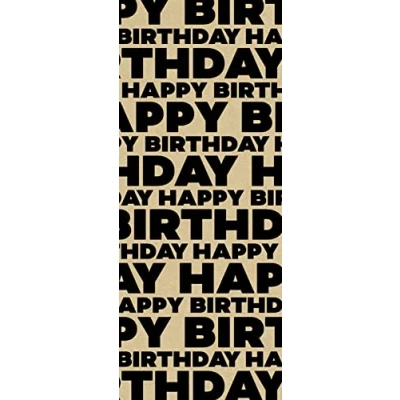 Image of Glick Four Sheets Luxury Tissue Paper, Happy Birthday Black Kraft (x4), Perfect for Gift Wrapping, Art &amp; Crafts, 750 x 500 mm,