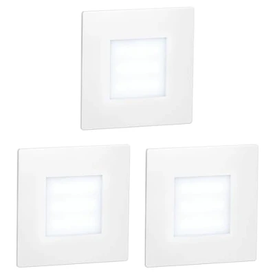Image of ledscom.de 3 LED Staircase Light/recessed Wall Light FEX for Indoors and Outdoors, Angular, 85 x 85mm, Cool White