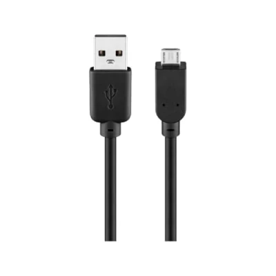 Image of Goobay 93181 USB 2.0 Hi Speed Cable, Black, Micro Male, Type B, 1.8m Length