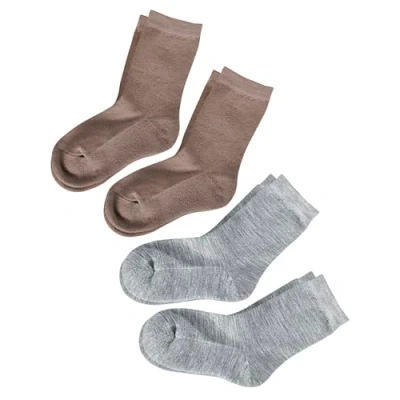 Image of vitsocks Kids MERINO Wool Warm Socks (4x Multipack) Boys &amp; Girls, Soft Cushioned Sole, light grey beige, 9 12