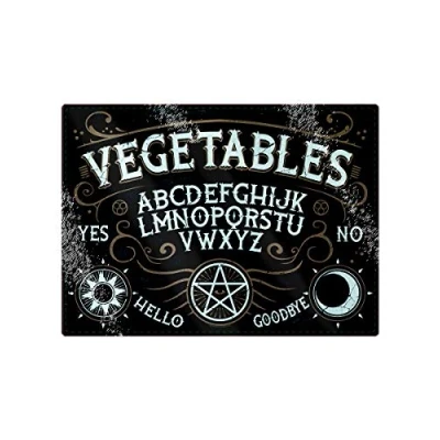 Image of Grindstore Vegetables Ouija Glass Rectangular Chopping Board