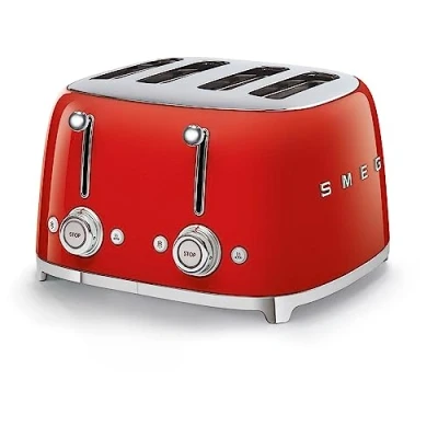 Image of Smeg TSF03RDUK 50s Retro Style 4 Slice Toaster Red