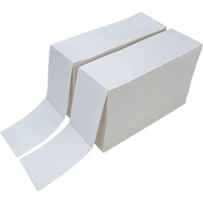 Image of L LIKED Thermal Printer Labels 4x6 Inch (101x152mm), Permanent Adhesive, Fanfold Shipping for Direct Compatible Zebra &amp; Rollo (2 Stack, 4000 Labels)