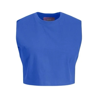 Image of JJXX Women&#039;s Jxalvira Slim Sl Crop Every Tee JRS Sn Tank Top, Blue Iolite, XS