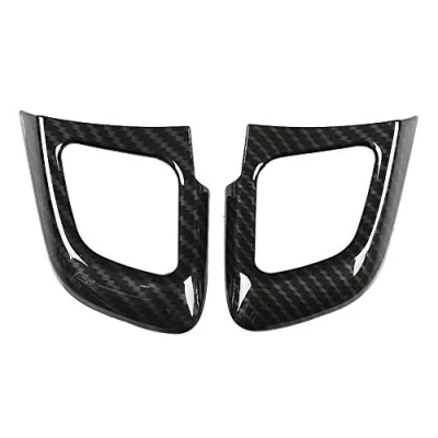 Image of Steering Wheel Button Cover Trim Interior Decoration Car Accessories Carbon Fiber Style Suitable for Landrover RangeRover Evoque