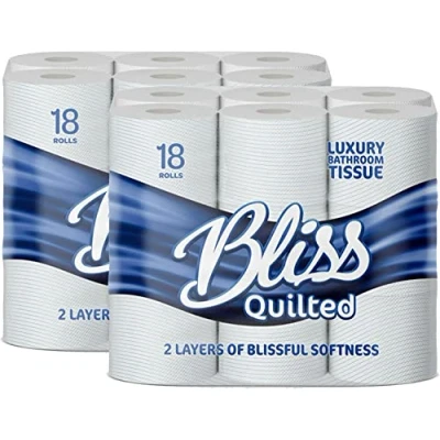 Image of Indigo Luxury Quilted 2 Ply Toilet Tissue Rolls Super Soft and Strong Paper Ultimate Comfort for a Luxurious Bathroom Experience Pack of 18 (2 Roll) (1)