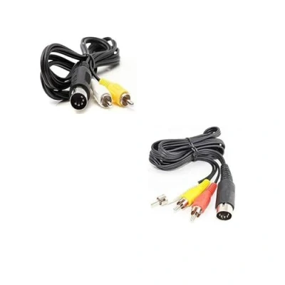 Image of WICAREYO AV Audio Video Composite TV Cable for Genesis 1 Mega Drive Master System &amp; 6ft 9 Pin 2 3