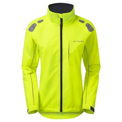 Image of Ettore Ladies Cycling Jacket Waterproof Breathable High Visibility Yellow Night Eagle 8