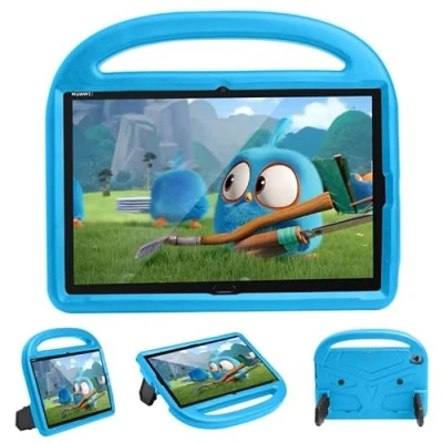 Image of Kids Case For Huawei Mediapad M6 2019/ M5 10.8 inch, Tablet Friendly Lightweight, Handle with Stand, Soft EVA Foam Shockproof Protective Cover, Blue