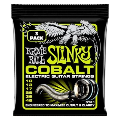 Image of Ernie Ball Regular Slinky Cobalt Electric Guitar Strings 3 Pack 10 46 Gauge