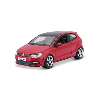 Image of Bburago VW Polo 5 GTI: 1:24 Scale Model Car, Doors and Bonnet for Opening, Steerable, 19 cm, Red (18 21059)