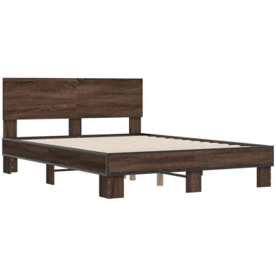 Image of vidaXL Bed Frame without Mattress Brown Oak 120x200 cm