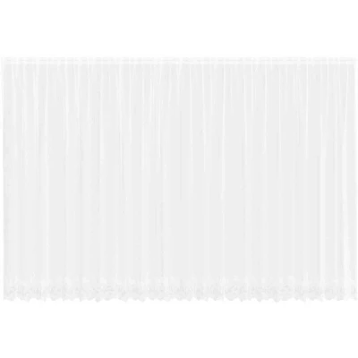 Image of Lace Curtain with Curtains Floral White 600 x 240 cm Polyester Vidaxl