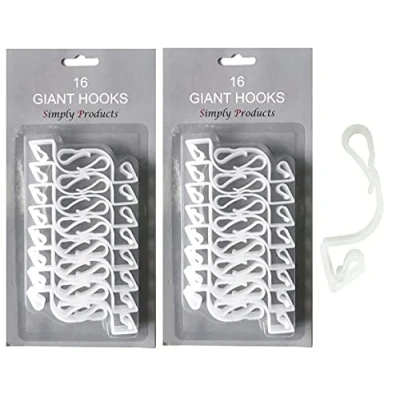 Image of Simply Products 32 Giant Gutter Hooks for Hanging Outdoor Christmas Lights Fairy Lights/String Lights/Rope (Clear)