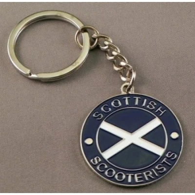 Image of Metal Enamel Keyring Scottish Scooter Lambretta Vespa MOD Scotland St. Andrew